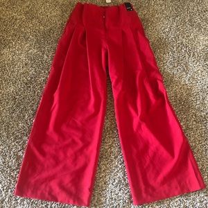Palazzo pleaded red pants